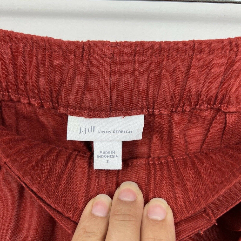 J. Jill Pants Small Pottery Orange Jenna Wide Leg Crop Belted Pockets - Picture 8 of 12